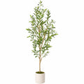 Albero d'Olivo Artificiale con Vaso in Ceramica, Altezza 150 cm, Verde