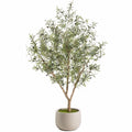 Ulivo Artificiale con Vaso, Altezza 150 cm, Foglia Verde e Bacche Nere