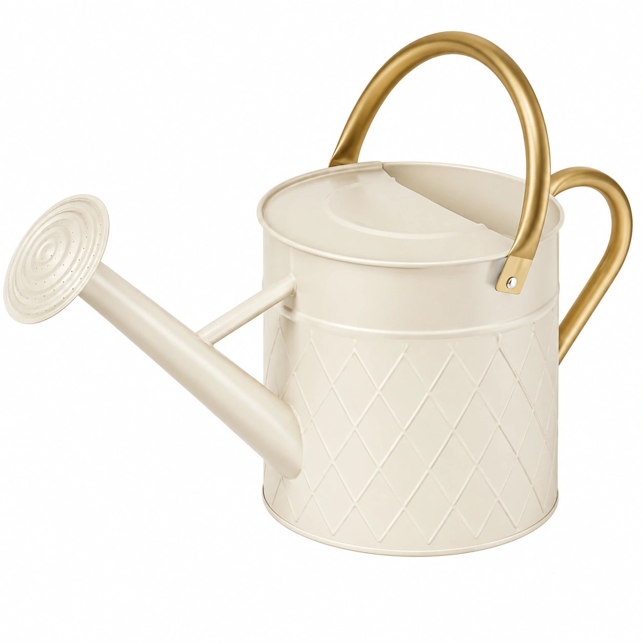 Annaffiatoio in Metallo 5L Bianco e Oro
