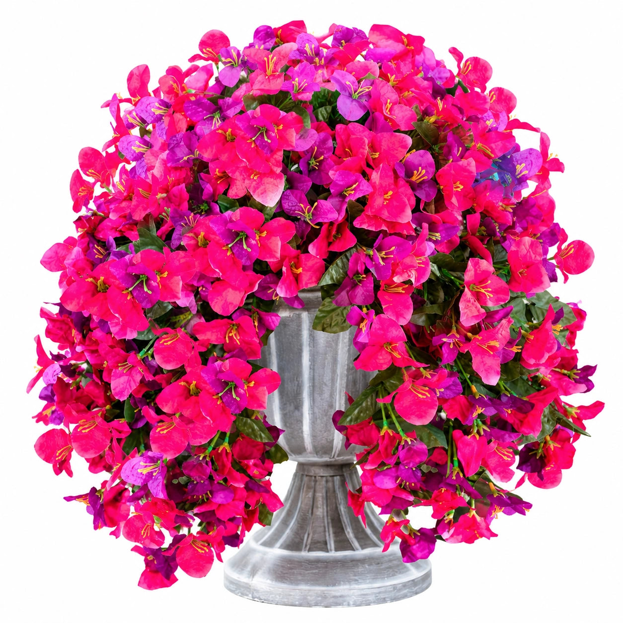 Composizione Floreale Artificiale Bougainvillea con Vaso Grigio