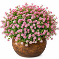 Pianta Artificiale in Vaso con Fiori Rosa Decorativi