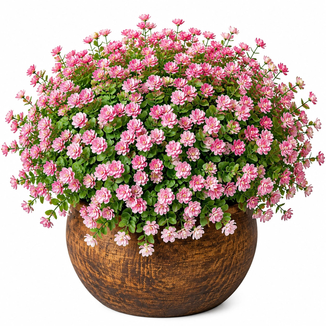 Pianta Artificiale in Vaso con Fiori Rosa Decorativi