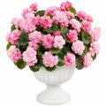 Pianta Artificiale di Begonia Rosa con Vaso Elegante