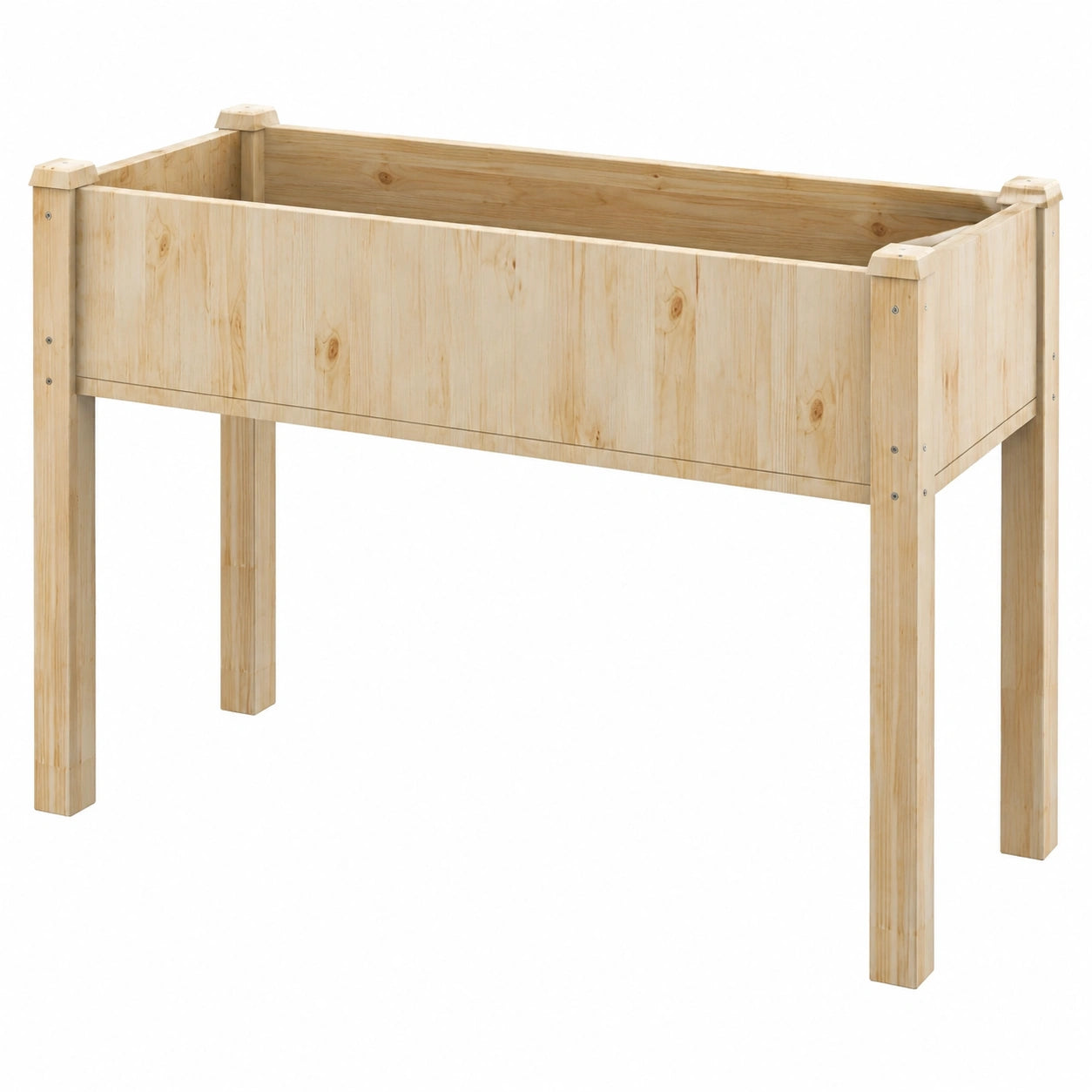 Fioriera rialzata in legno naturale per esterni 100x45x75 cm