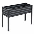 Letto da Giardino Rialzato in Metallo Grigio Antracite