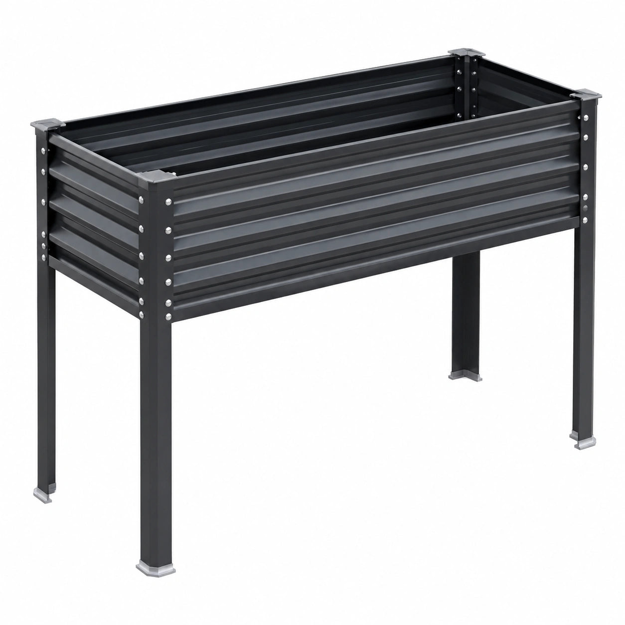 Letto da Giardino Rialzato in Metallo Grigio Antracite