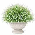 Pianta Artificiale Ornamental con Fiori Bianchi in Vaso Classico