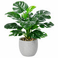 Pianta artificiale Monstera in vaso decorativo grigio 90 cm