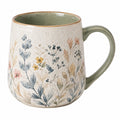 Tazza in Ceramica con Motivi Floreali 350ml Interno Verde