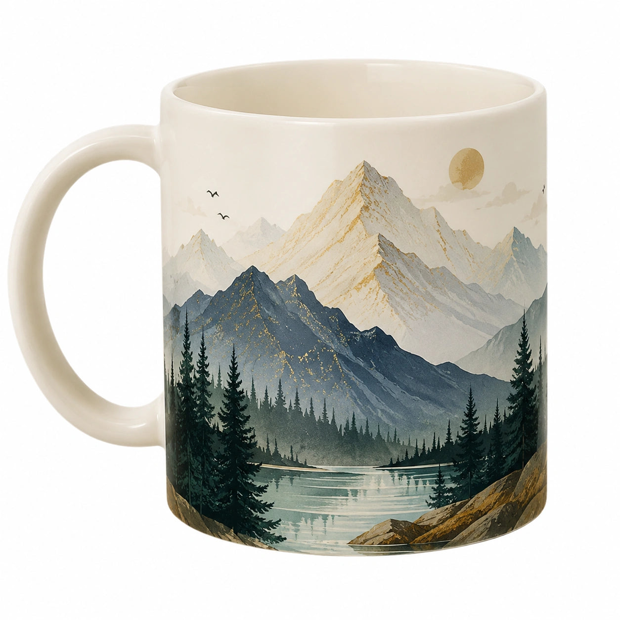 Tazza Decorativa Motivo Montagna 350ml
